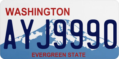 WA license plate AYJ9990