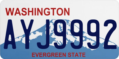 WA license plate AYJ9992