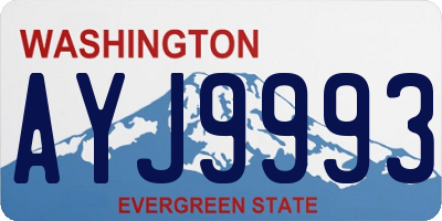 WA license plate AYJ9993