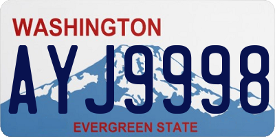 WA license plate AYJ9998