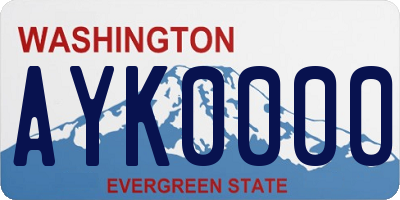 WA license plate AYK0000