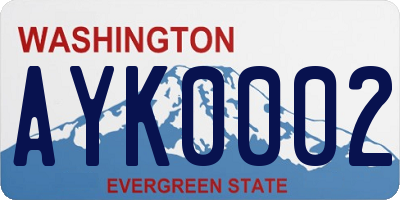 WA license plate AYK0002