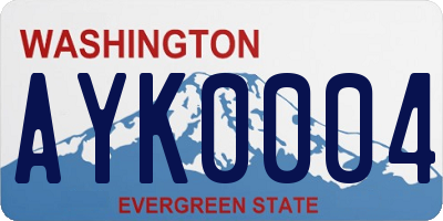 WA license plate AYK0004