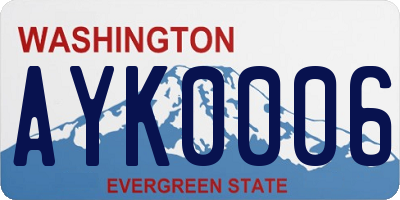 WA license plate AYK0006