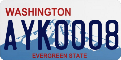 WA license plate AYK0008
