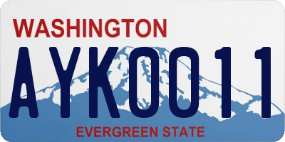WA license plate AYK0011