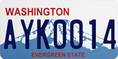 WA license plate AYK0014
