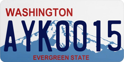 WA license plate AYK0015