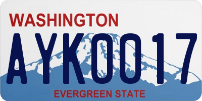 WA license plate AYK0017