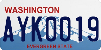 WA license plate AYK0019