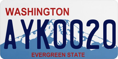 WA license plate AYK0020