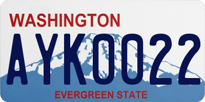 WA license plate AYK0022