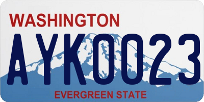 WA license plate AYK0023