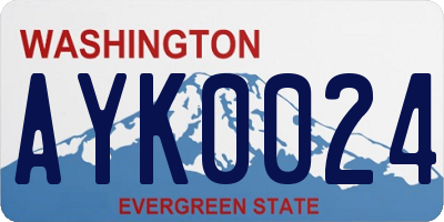 WA license plate AYK0024