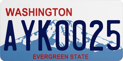 WA license plate AYK0025
