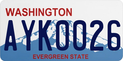 WA license plate AYK0026