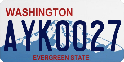 WA license plate AYK0027