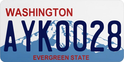 WA license plate AYK0028