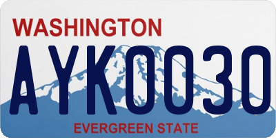 WA license plate AYK0030