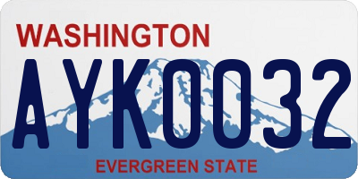 WA license plate AYK0032