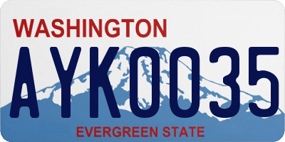 WA license plate AYK0035