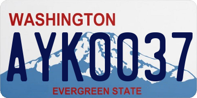 WA license plate AYK0037