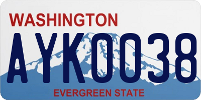 WA license plate AYK0038