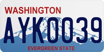WA license plate AYK0039