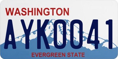 WA license plate AYK0041