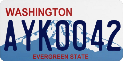 WA license plate AYK0042