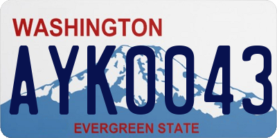 WA license plate AYK0043
