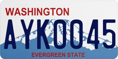 WA license plate AYK0045
