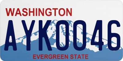 WA license plate AYK0046
