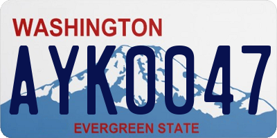 WA license plate AYK0047