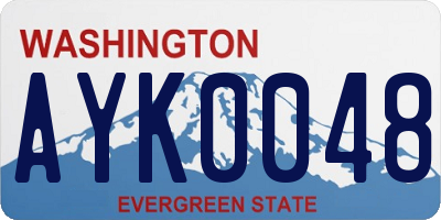 WA license plate AYK0048