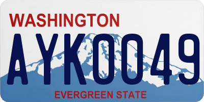 WA license plate AYK0049