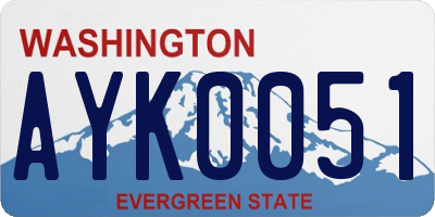 WA license plate AYK0051
