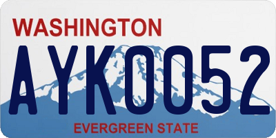 WA license plate AYK0052