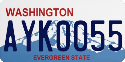 WA license plate AYK0055