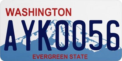 WA license plate AYK0056