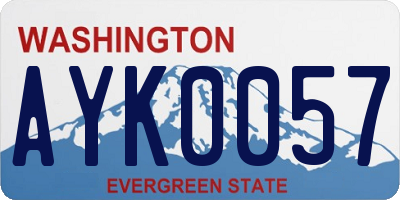 WA license plate AYK0057