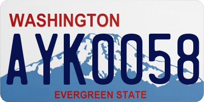 WA license plate AYK0058