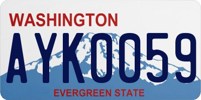 WA license plate AYK0059