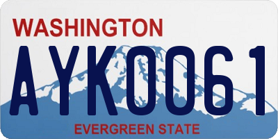 WA license plate AYK0061