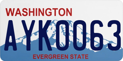WA license plate AYK0063
