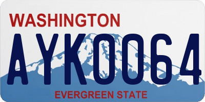 WA license plate AYK0064