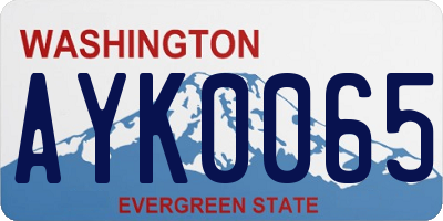 WA license plate AYK0065