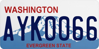 WA license plate AYK0066