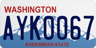 WA license plate AYK0067