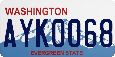 WA license plate AYK0068